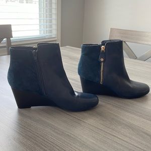 Isaac Mizrahi Live! Blue Suede and Leather Boots